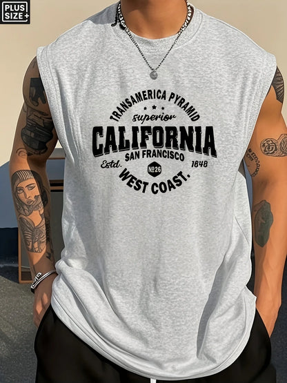 Cotton Boston Print Sleeveless Vest