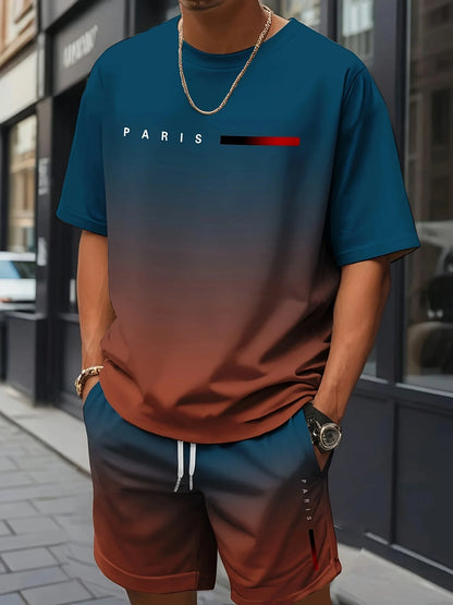Cross Print T-Shirt Shorts Set