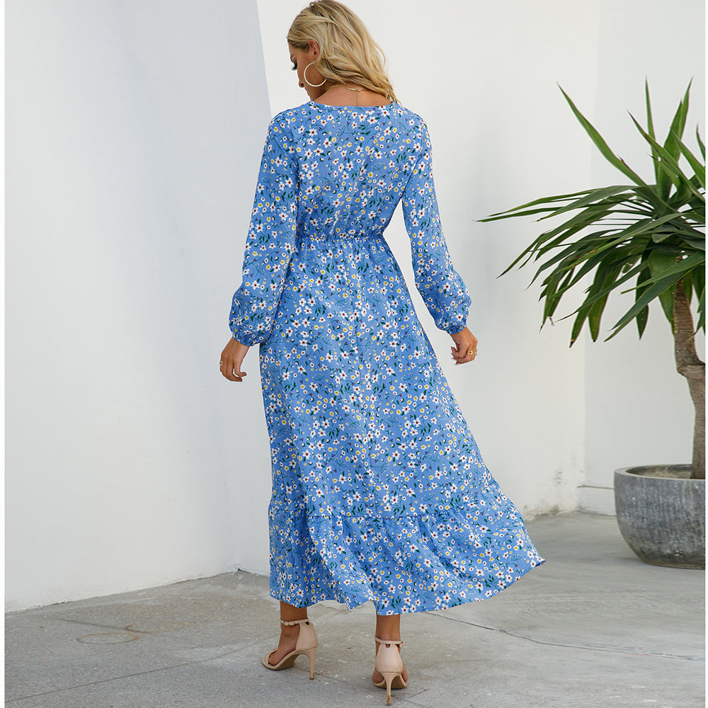 Floral Bohemian Chiffon Maxi Dress