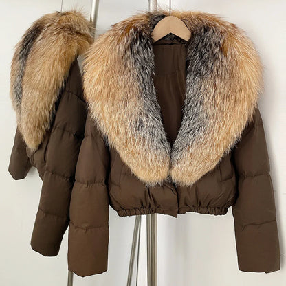 Fur Collar Duck Down Puffer Jacket