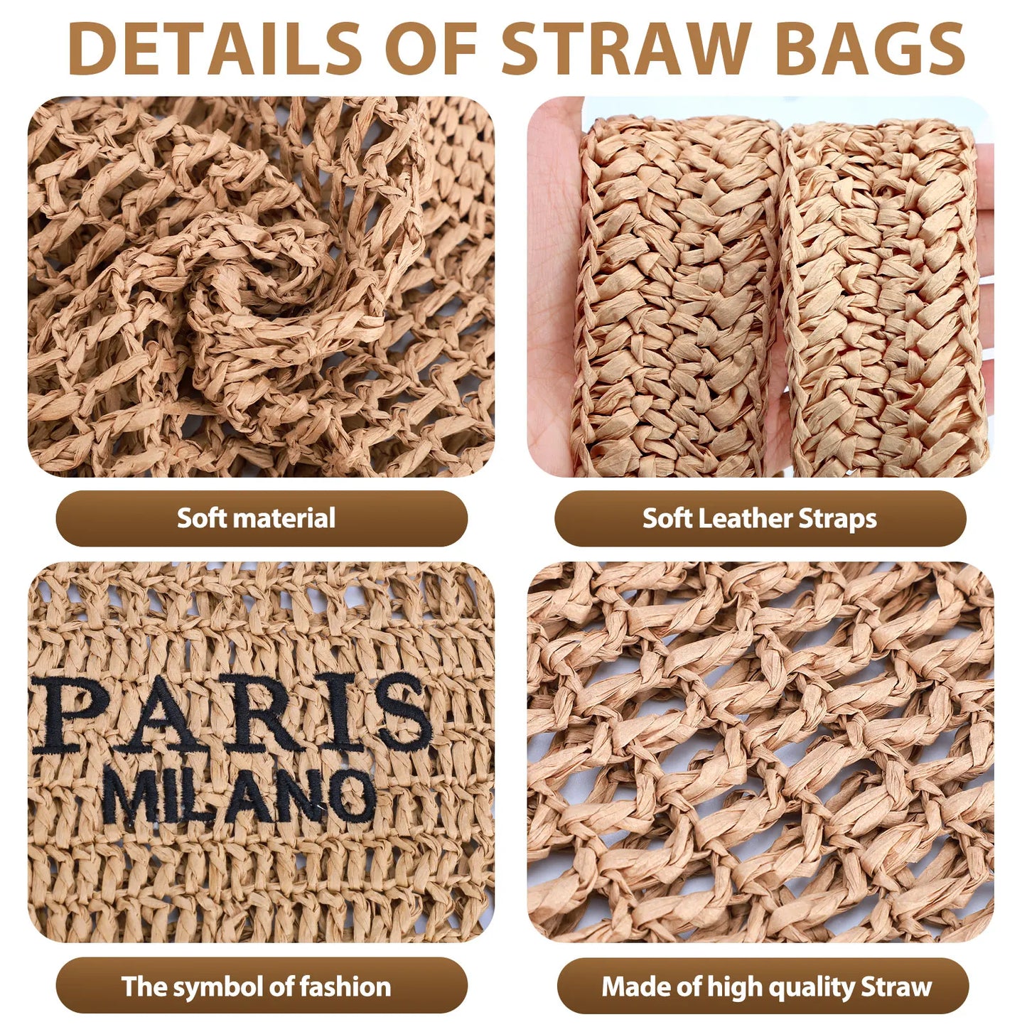 Woven Straw Beach Tote