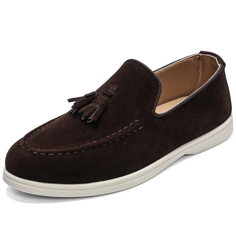 Suede Tassel Driving Loafers