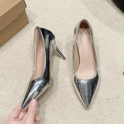 Silver Pointed Heels