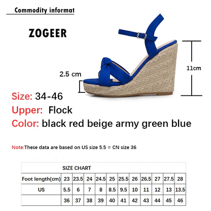 Velvet Wedge Sandals – Super High 11 cm Heel