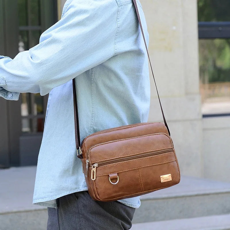 Split Leather Business Messenger Bag