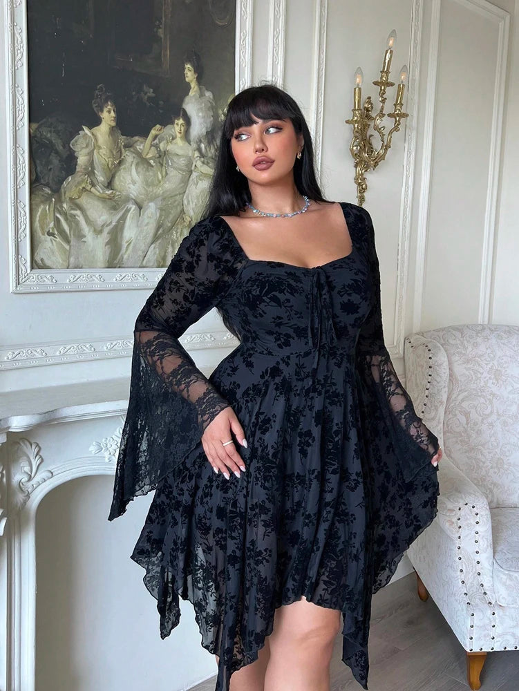 Square Collar A-Line Dress