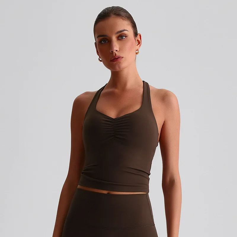 Cross-Back Padded Tank Bra