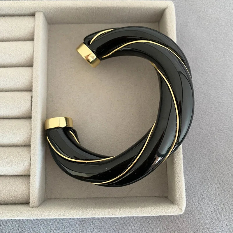 Geometric Leather Cuff Bracelet