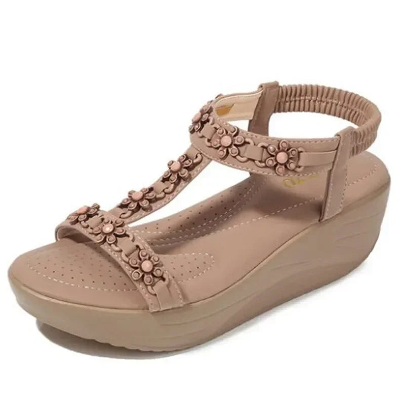 Floral Gladiator Wedges
