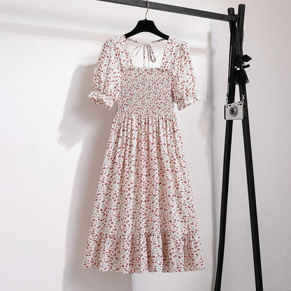 Summer Pleated Chiffon Dress