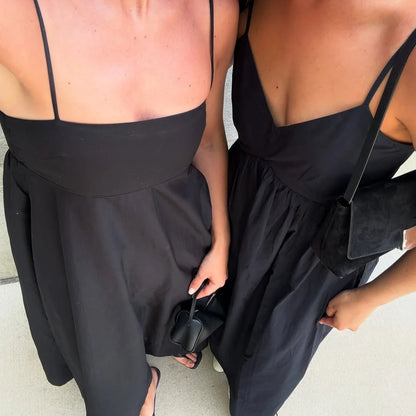 Black Backless Long Dress