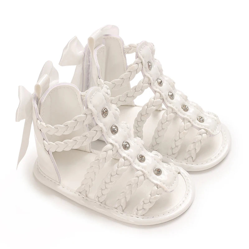 Braided Bowknot Baby Sandals