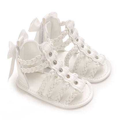 Braided Bowknot Baby Sandals