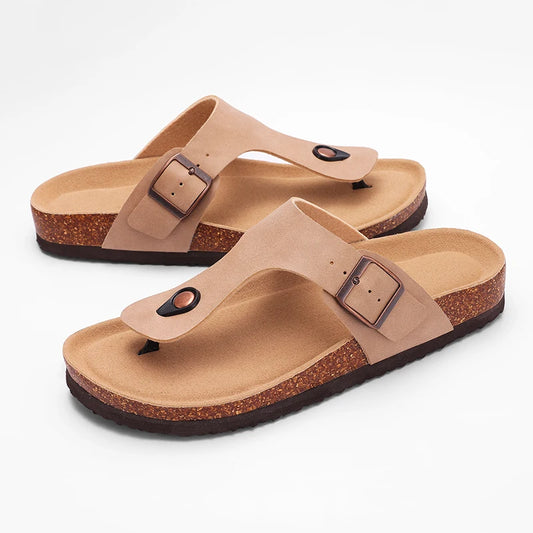 Buckle Cork Flip Flops