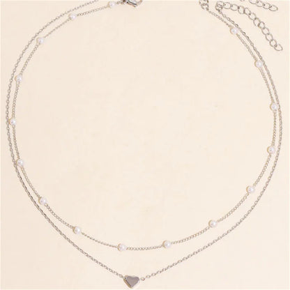 Pearl Heart Choker Necklace
