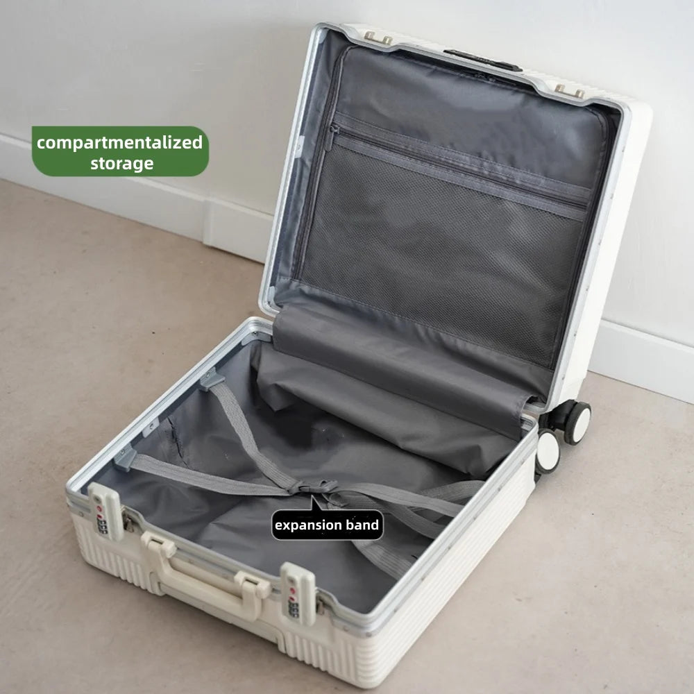 Front-Pocket Aluminum Frame Suitcase