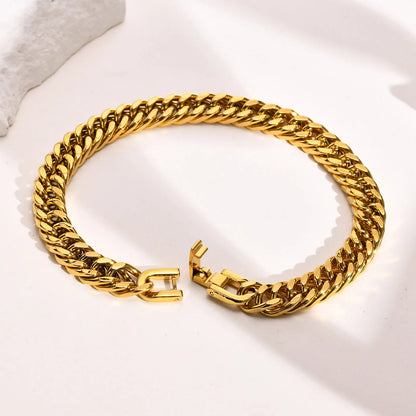 Double Curb Chain Bracelet