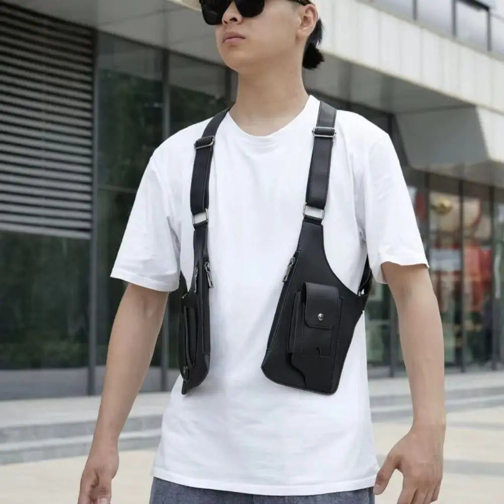 Anti-Theft PU Leather Chest Bag