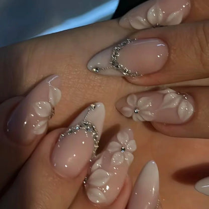 24Pcs French Ballerina Nail Tips