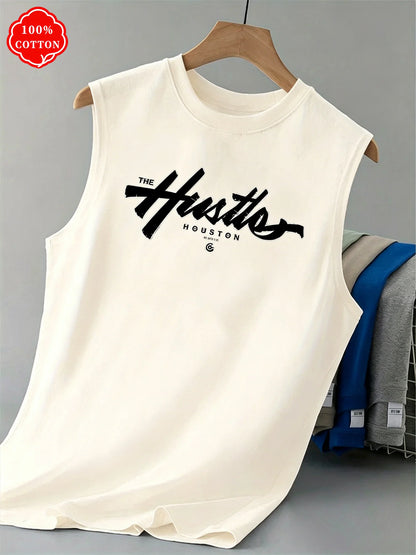 Cotton Houston Print Sleeveless Vest