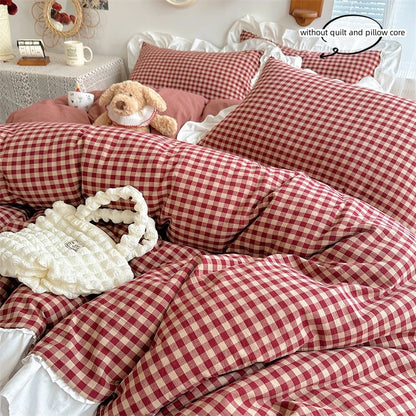 Red & Black Plaid Duvet Set
