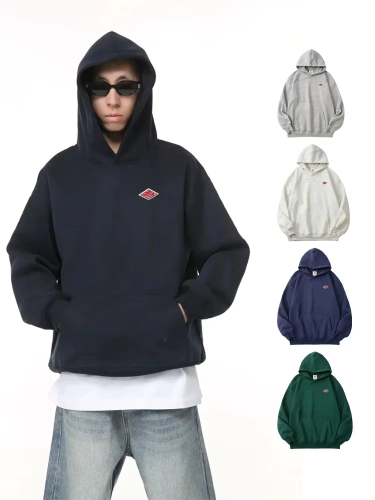 Plush Embroidered Hooded Sweatshirt
