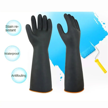 Long Acid-Resistant Rubber Gloves