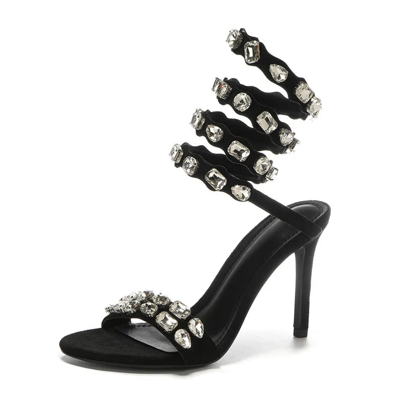 Crystal Wrap Stiletto Sandals
