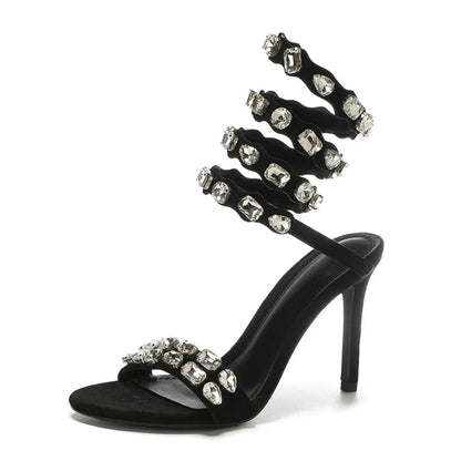 Crystal Wrap Stiletto Sandals