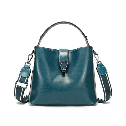 Oil Wax Leather Bucket Bag