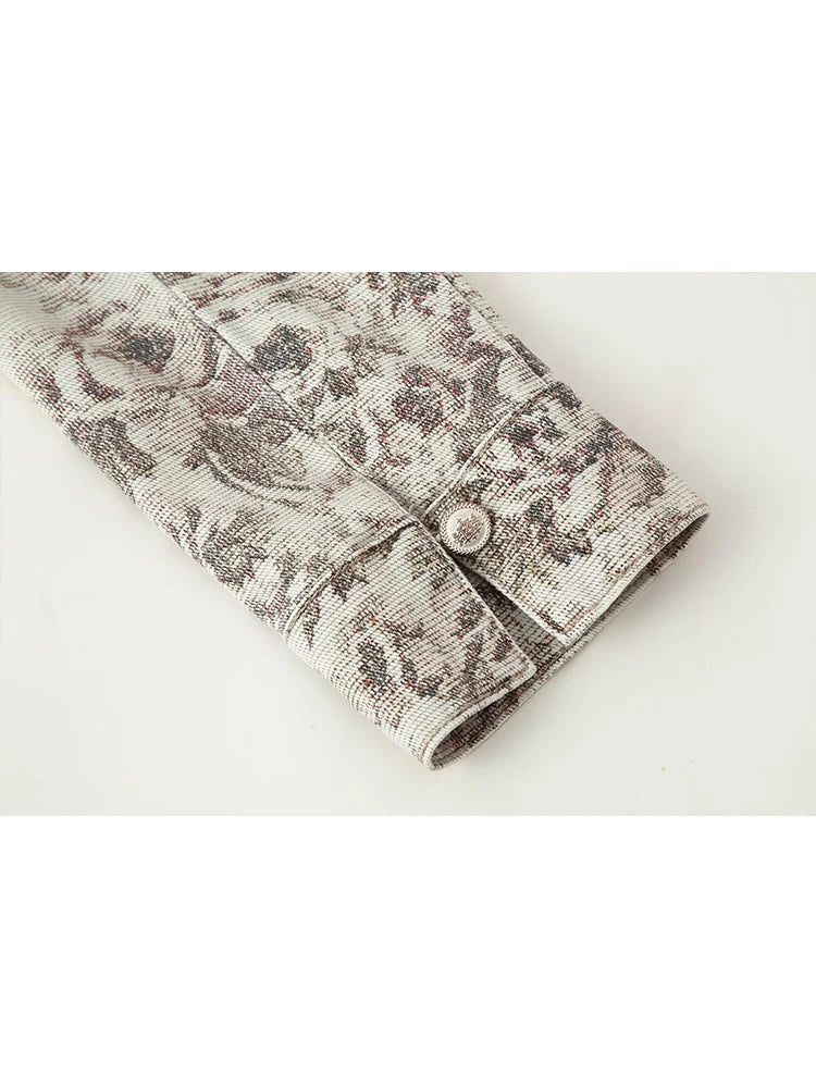 Floral Stand Collar Jacket