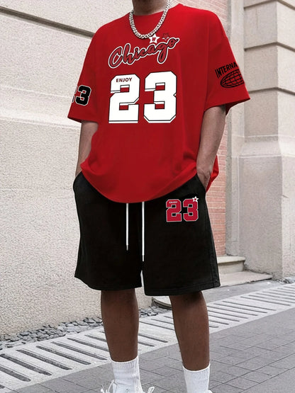 Chicago Print T-Shirt Shorts Set