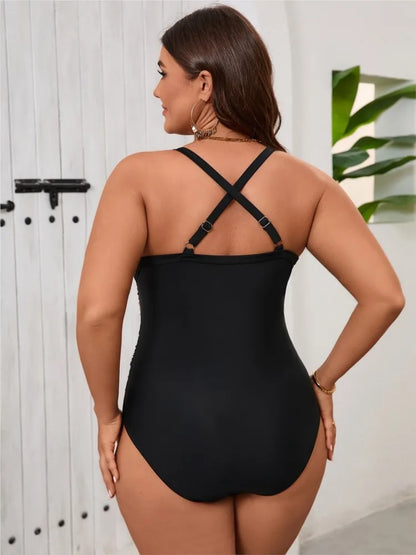 L-5XL Plus Size High Waist Push Up Swimsuit