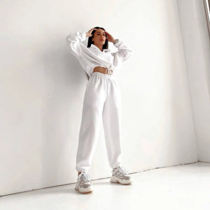 Women Two-Piece Hooded Sportswear Set