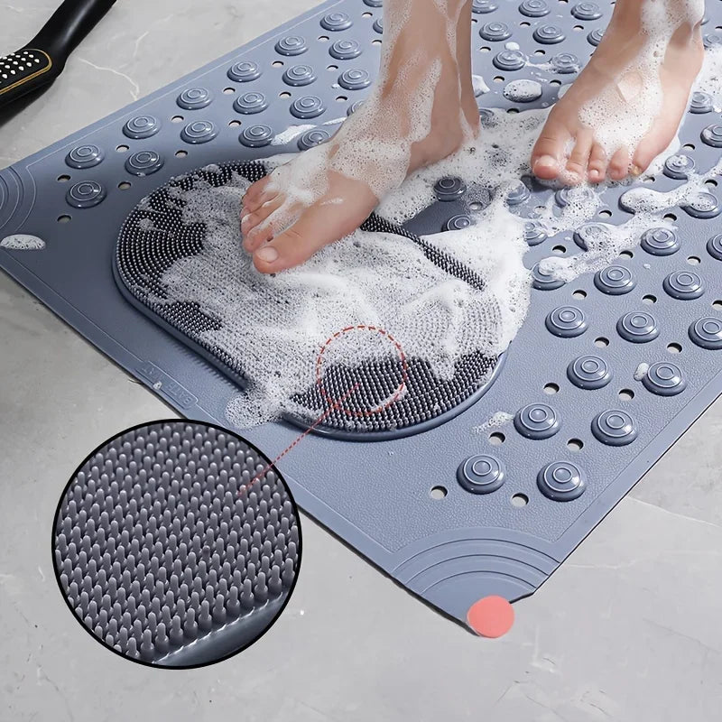 Light Blue Non-Slip PVC Bath Mat