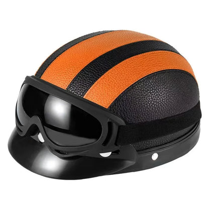 Vintage Leather Half Helmet