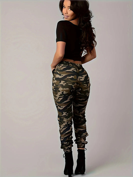 Camo Print Cuffed Joggers