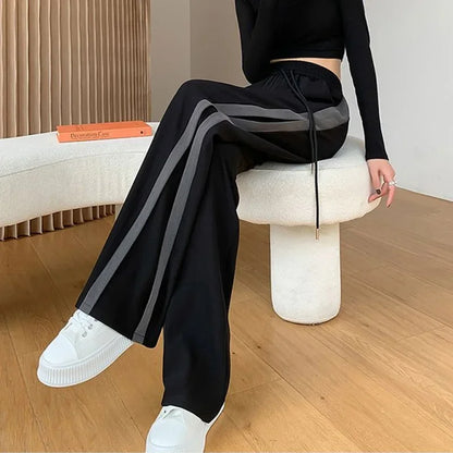 Baggy Wide-Leg Straight Trousers