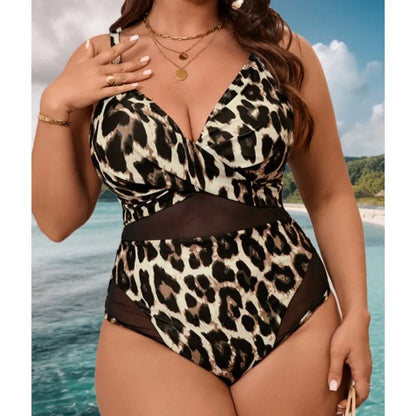 L-5XL Plus Size Printed Bikini Set
