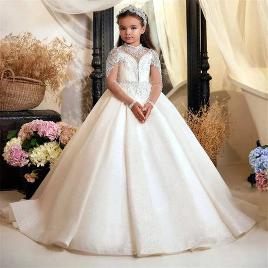 Tulle Ball Gown Wedding Flower Girl Dress