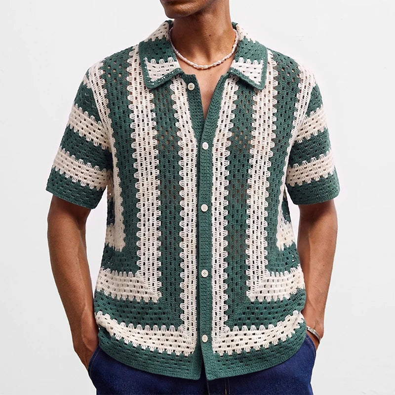 Striped Knit Casual Shirt