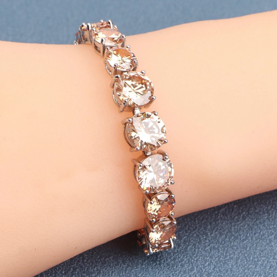 Sterling Zircon Chain Bracelet