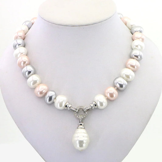Marine Shell Pearl Necklace Women