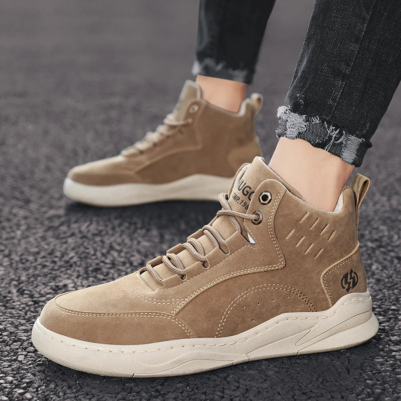 High-Top Motorcycle Ankle Boots