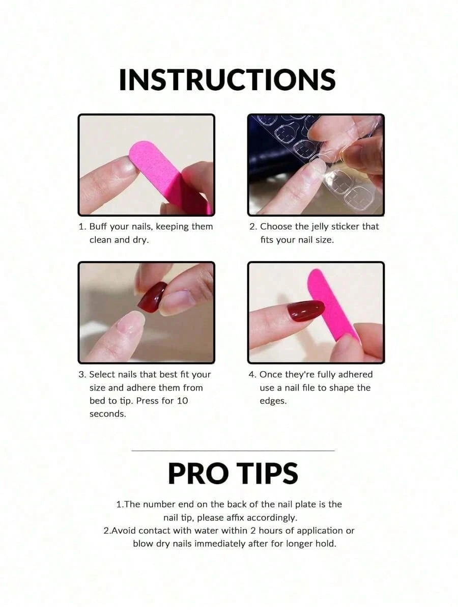 Pink Full Cover Press-On Nails
