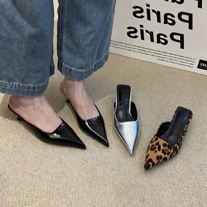 Leopard Mule Heels