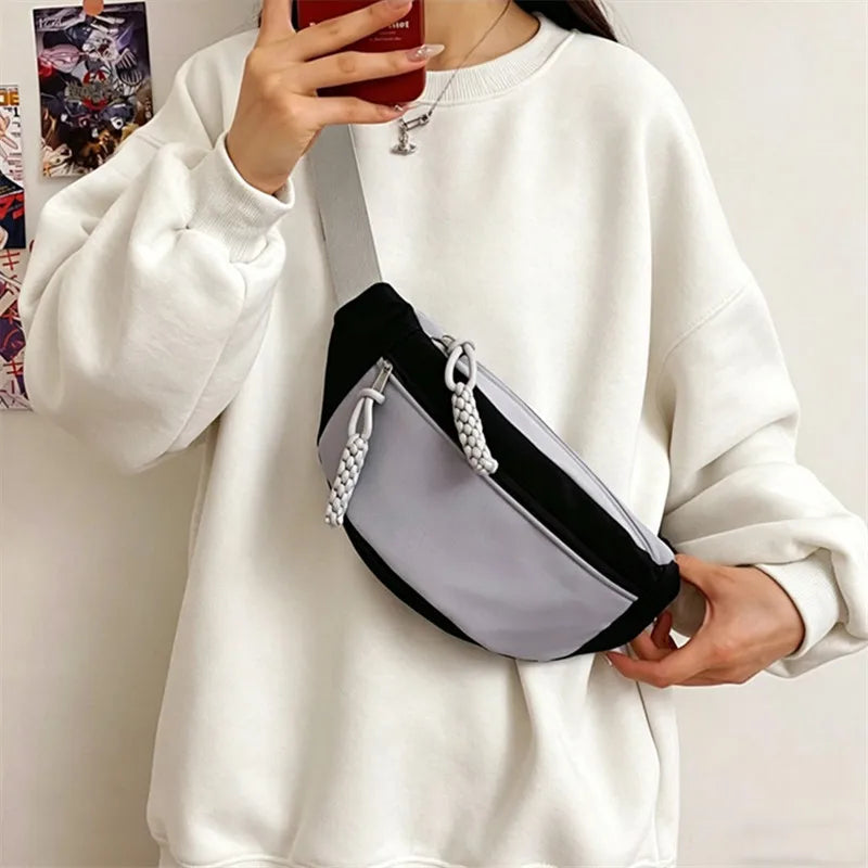 Contrast Nylon Chest Bag