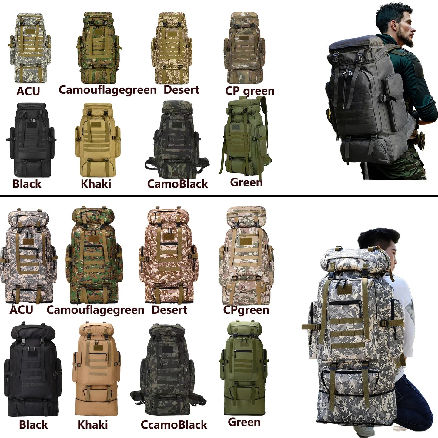 Camouflage Tactical Mountaineering Backpack