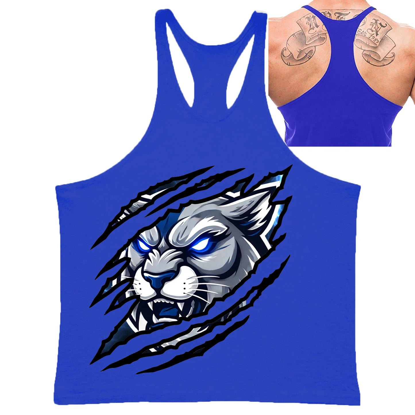 Fierce Panther Graphic Stringer Vest
