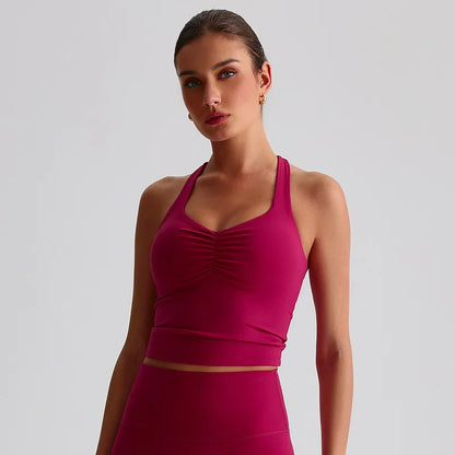 Cross-Back Padded Tank Bra